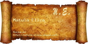 Matula Eliza névjegykártya