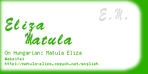 eliza matula business card